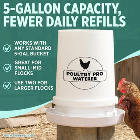 Poultry Pro Waterer keeps drinking water accessible for flock use