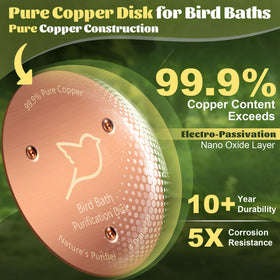 POUMEE bird bath copper disk 1mm thick for lightweight, durable outdoor performance.