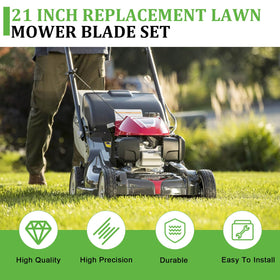 Poweka 21-inch blade set visual emphasizes straightforward replacement.