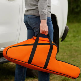 Poweka chainsaw bag weatherproof design; protects from dust and rain.