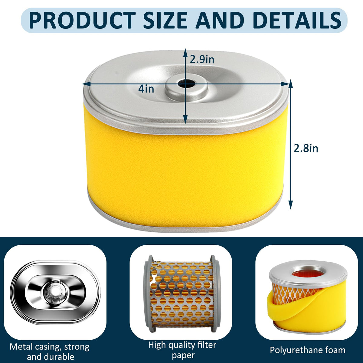 Poweka GX160 air filter side-fit ensuring a snug engine match