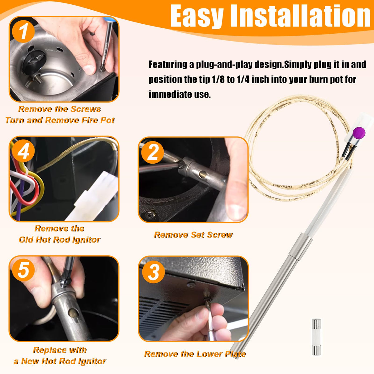 Poweka hot rod igniter kit PG24-21 equivalent simplifies swapping for consistent heat.