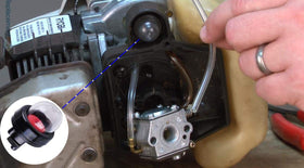Poweka primer bulb label highlights compatibility and replacement notes.