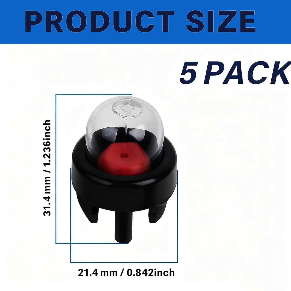 Poweka primer bulb fuel pump kit packaging showing 5-pack value.