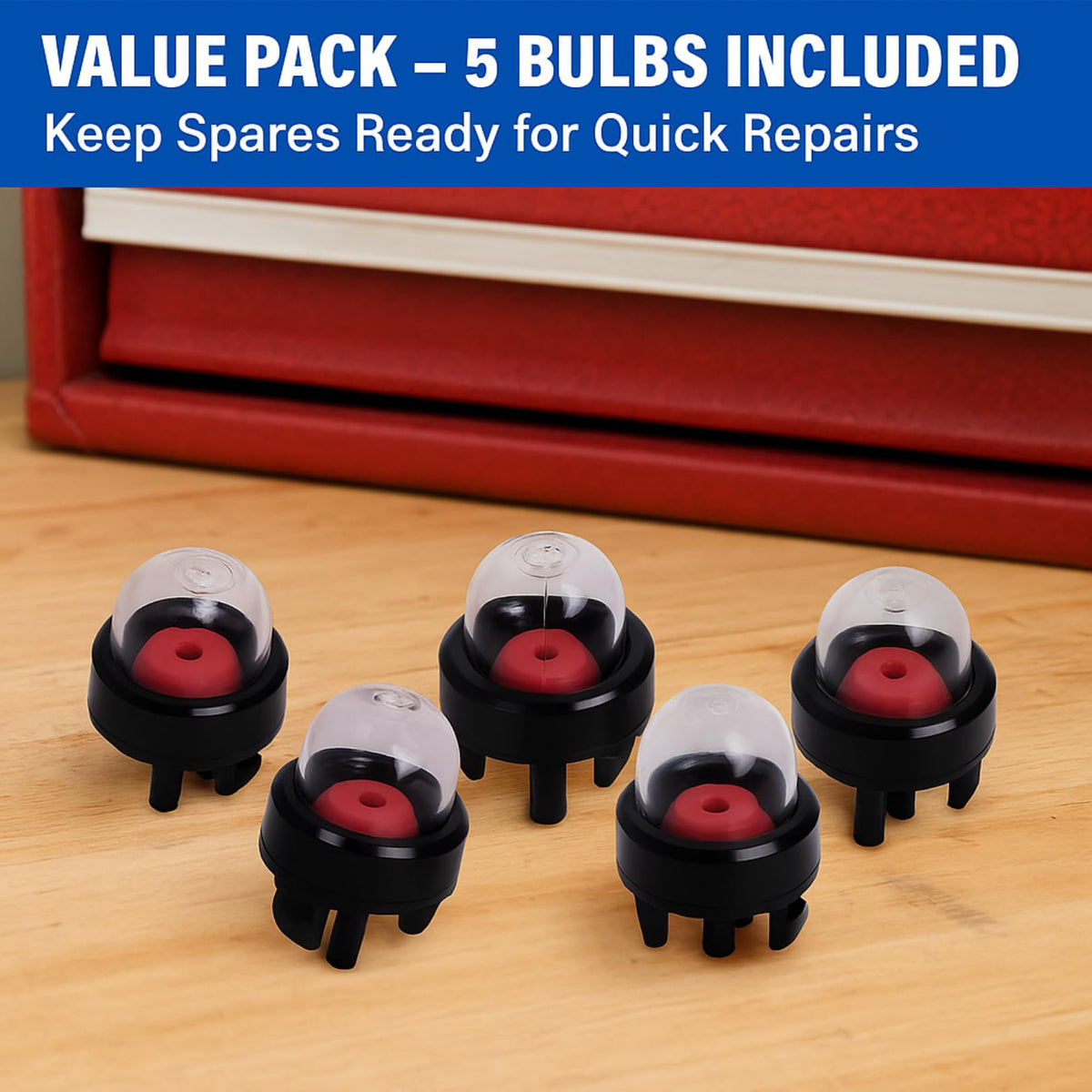 Poweka primer bulb fuel pump kit side view highlighting leak-free fit.