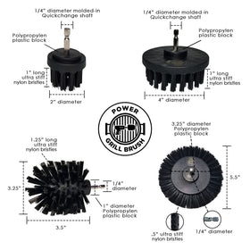 Power Grill Brush flat 5-inch brush covers large surfaces quickly.
