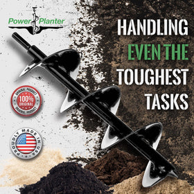 Power Planter auger attachment mixes soil and fertilizer with ease.