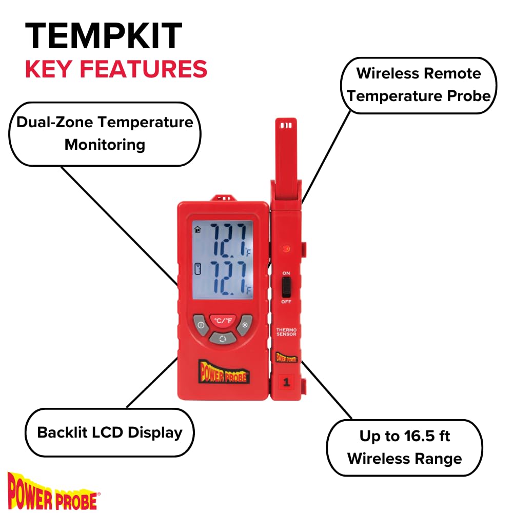 Power Probe TEMPKIT wireless remote sensor enables monitoring away from the main unit