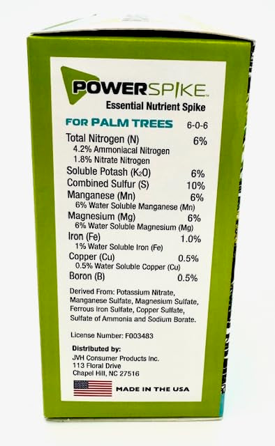 Power Spike deficiency-nutrients palm highlighting Mg, Mn, Cu, Fe support