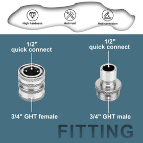 POWER TOWN three-pack connectors ready for quick hose setup.