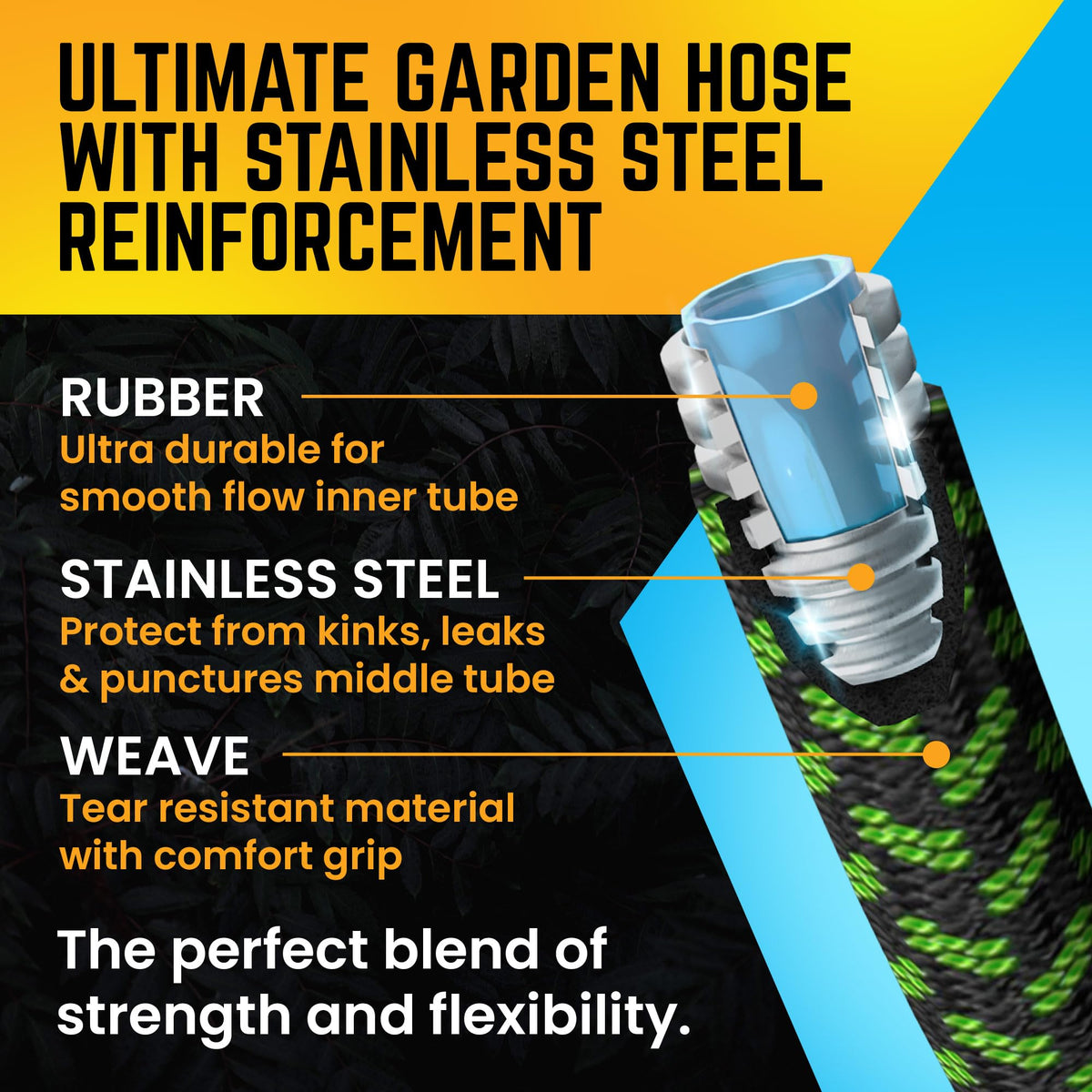 POWERFLOW commercial-residential garden hose versatility for home and business needs.