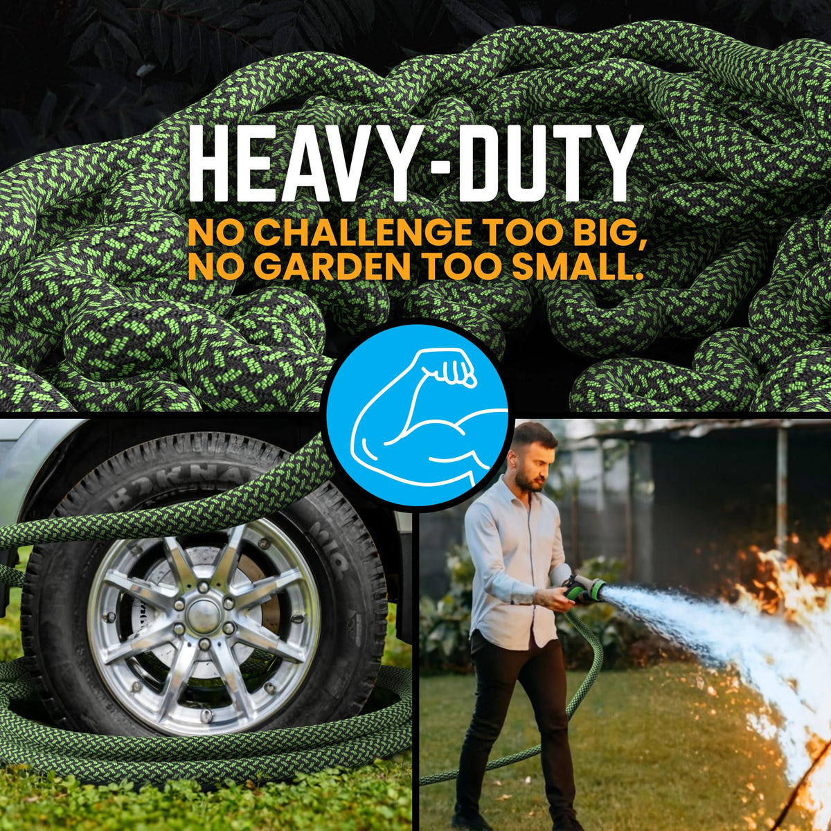 POWERFLOW leak-proof-connection helps quick, secure setup for outdoor tasks.
