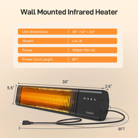 PowerScale heater mounted indoors or outdoors, versatile placement for deck or garage.