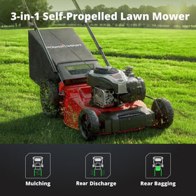 PowerSmart 140cc Briggs & Stratton engine delivers reliable starting and steady cutting power.