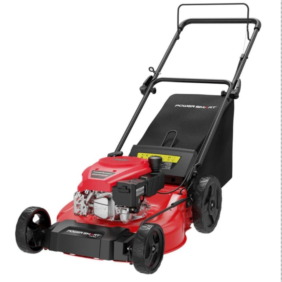 PowerSmart 21in front view shows a compact, easy-to-maneuver mower for tight spaces.