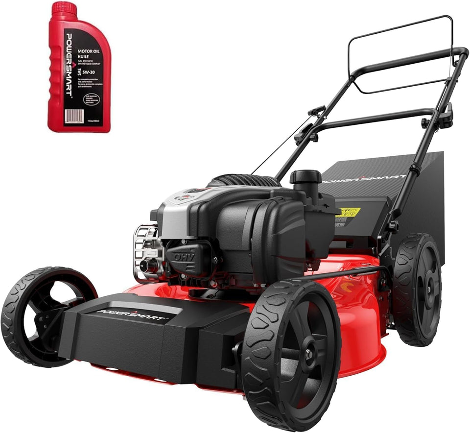 PowerSmart steel-deck 21in lawn mower for durable performance on tough lawns.