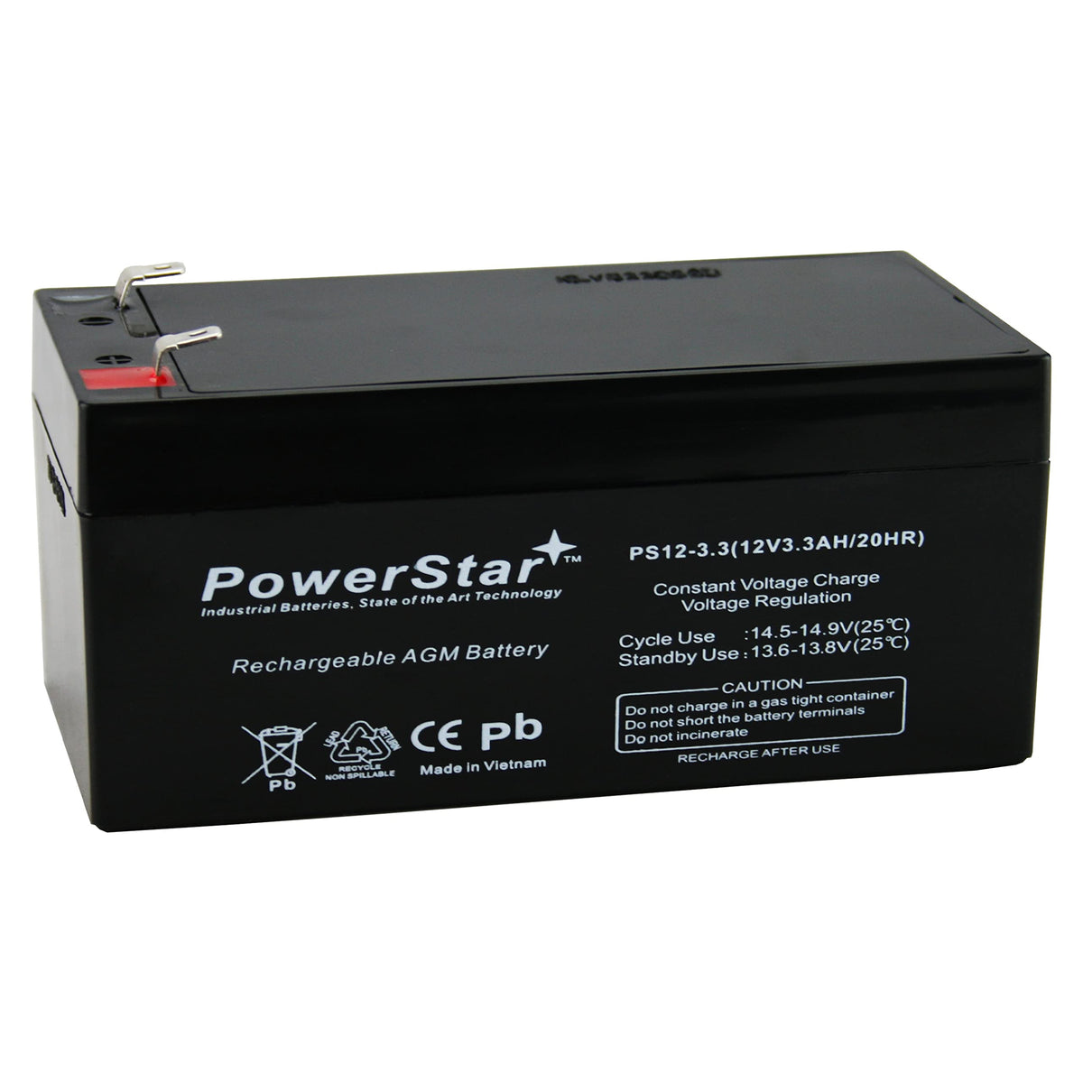 PowerStar Toro 12V replacement battery front view for reliable lawn mower power