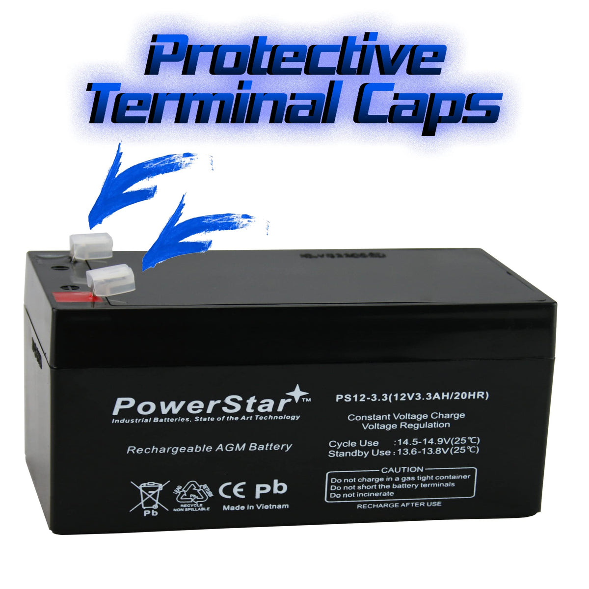 PowerStar Toro 12V replacement battery side view showing compact design