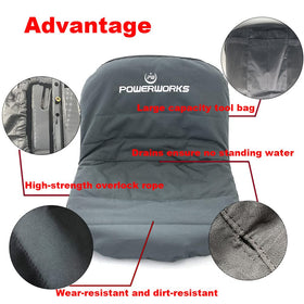 Powerworks Weatherproof Deluxe Seat Cover fits 12.4–14.1 inch seats securely