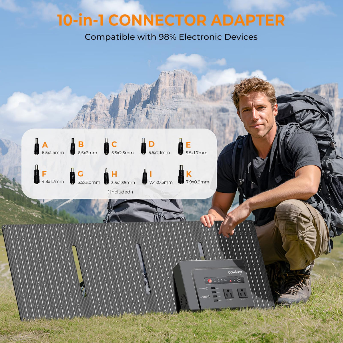 Powkey supports laptop and device charging on the go with multiple ports.