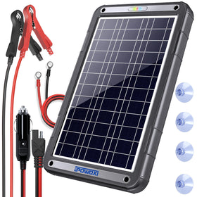 Powoxi 12V solar car charger panel: compact on-the-go power.