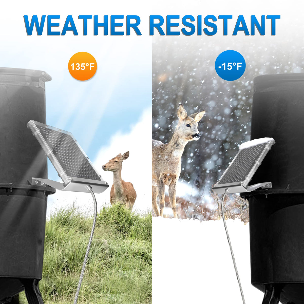 POWOXI 45-degree bracket angle maximizes sunlight capture for outdoor placements.