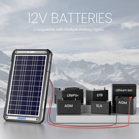 Powoxi 12W solar kit for cars, RVs, boats, motorcycles.