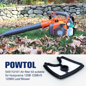 Powtol 125B air-filter kit in-pack image displays two filters and a fuel filter.