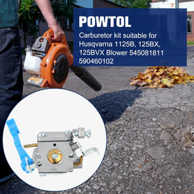 Powtol 125B air filter for Husqvarna carburetor, improves airflow