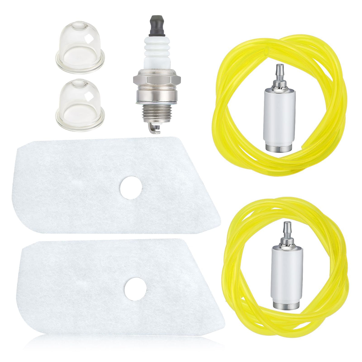 Powtol 128LD air filter bundle shown for Husqvarna compatibility and dust filtration.