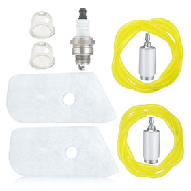 Powtol 128LD air filter bundle shown for Husqvarna compatibility and dust filtration.
