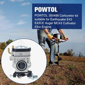 Powtol 300486 carburetor brass and diaphragm detail highlights reliable performance.