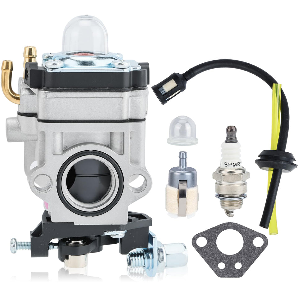 Powtol 300486 carburetor close-up highlighting brass components for durability.