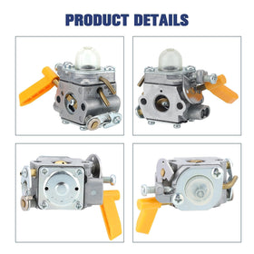 Powtol carburetor body close up shows brass parts and anodized aluminum durability