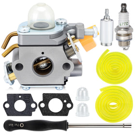Powtol carburetor close up for Ryobi CS26 showing durable brass components for long life