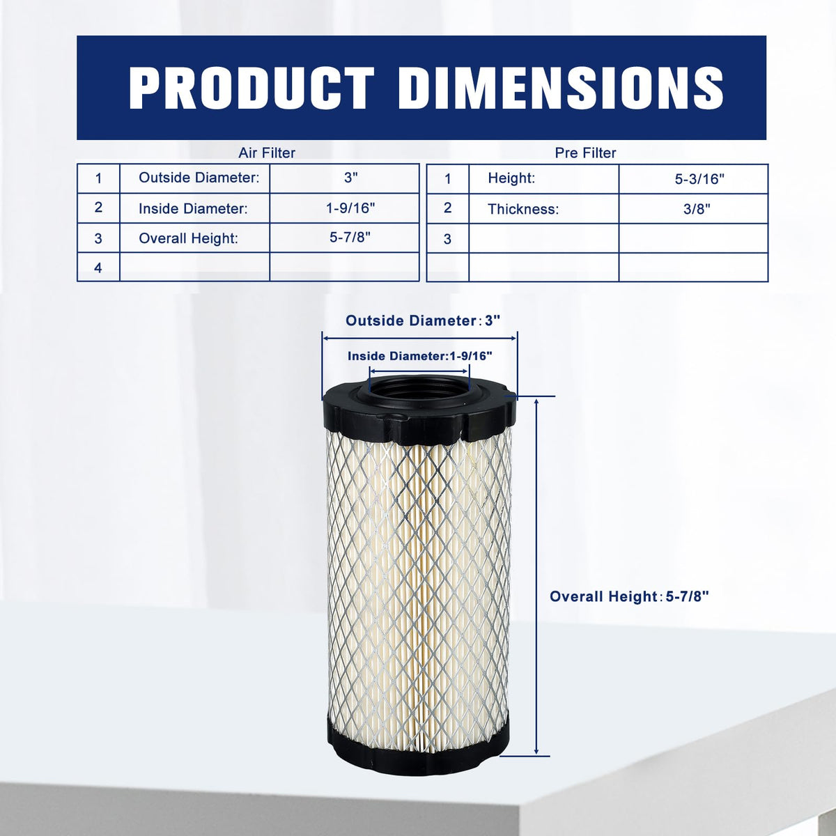 Powtol 793569 includes a pre-filter for added dust protection