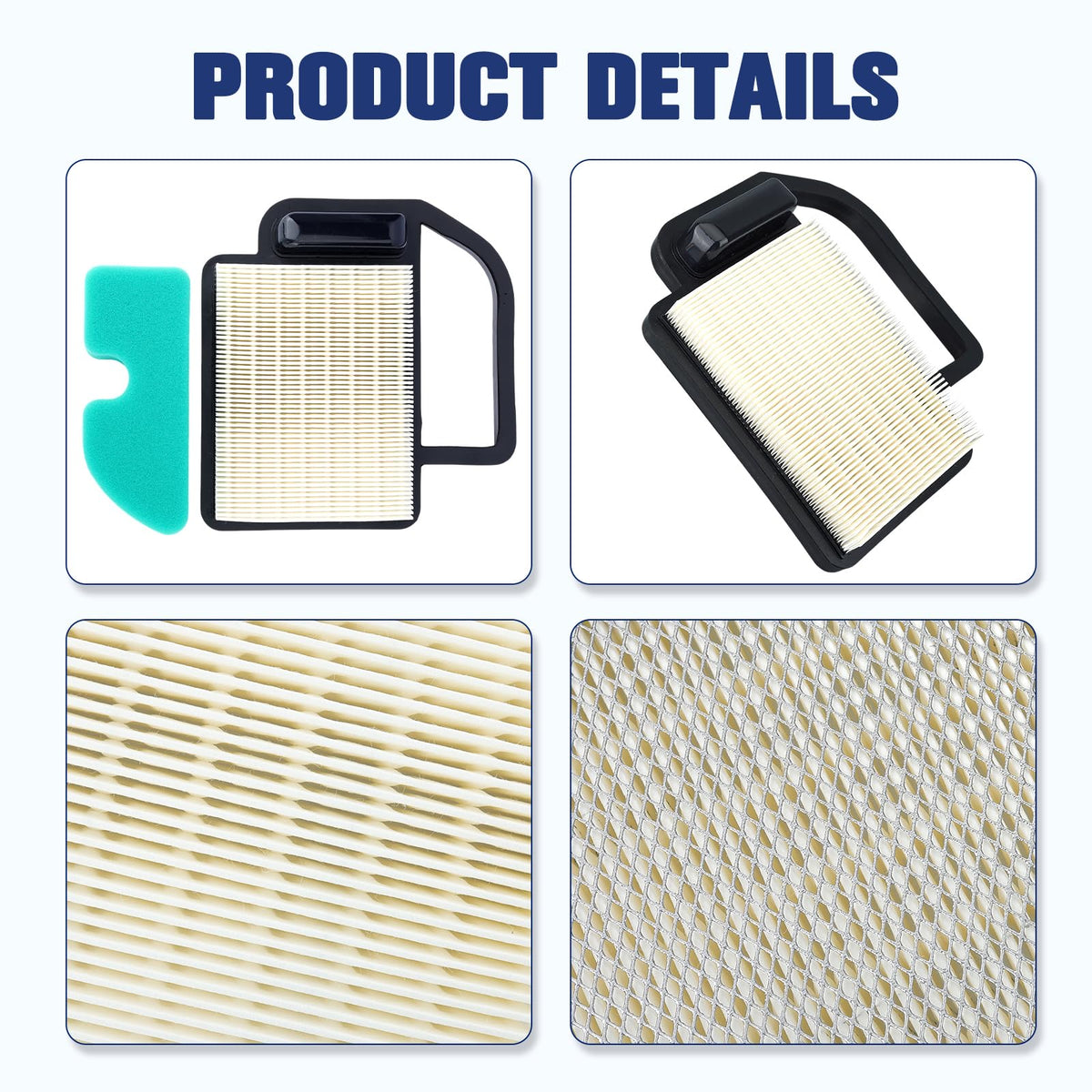Powtol air-filter dimensions help precise Kohler Courage fit.