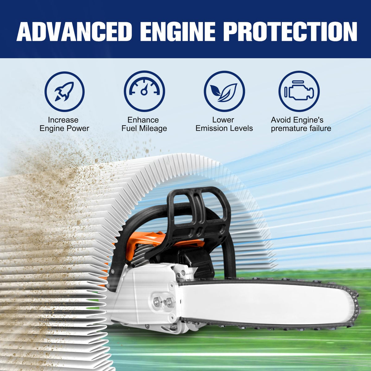Powtol air filter fabric close-up reveals breathable material and texture.