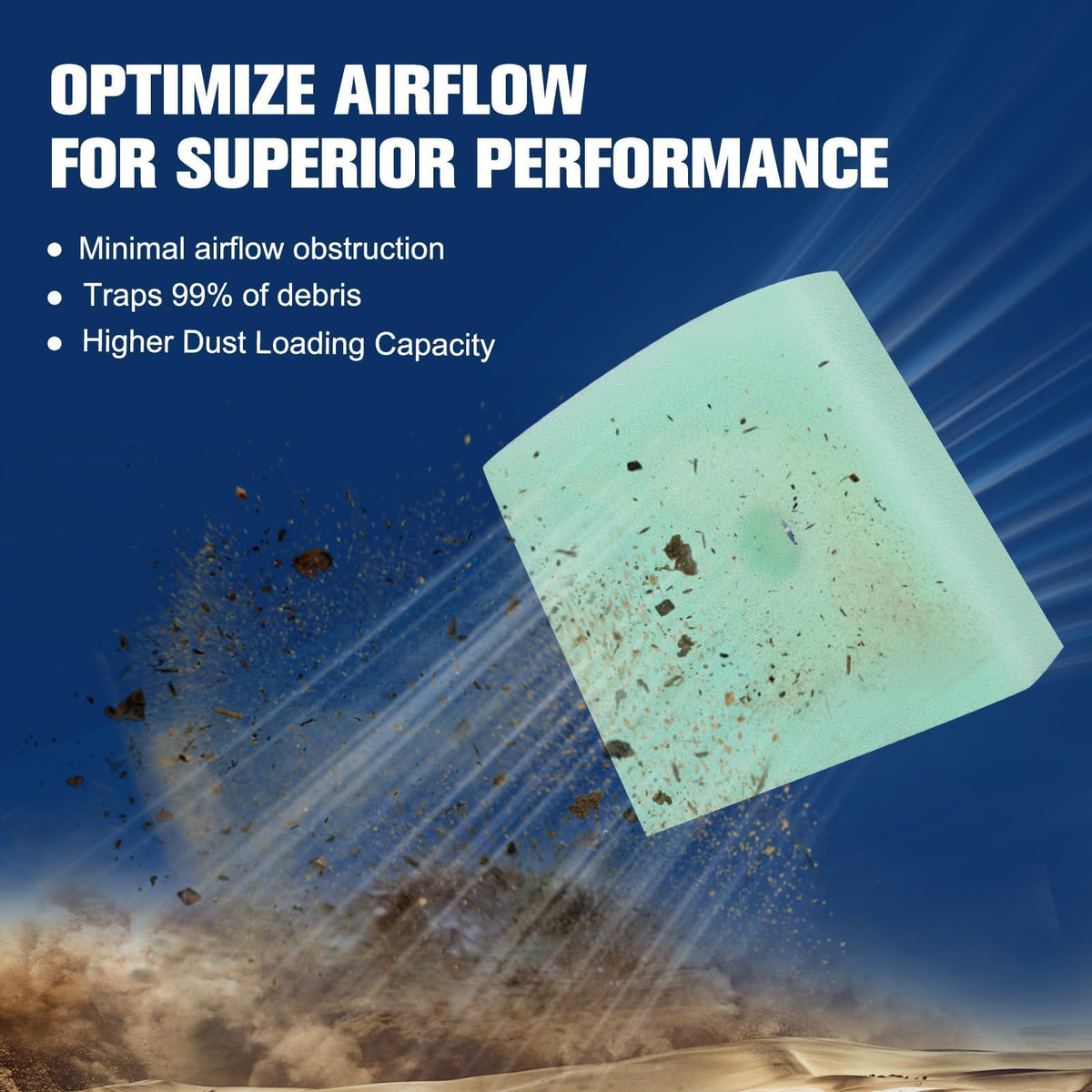 Powtol air filter x2 demonstrates enhanced filtration and longer intervals.