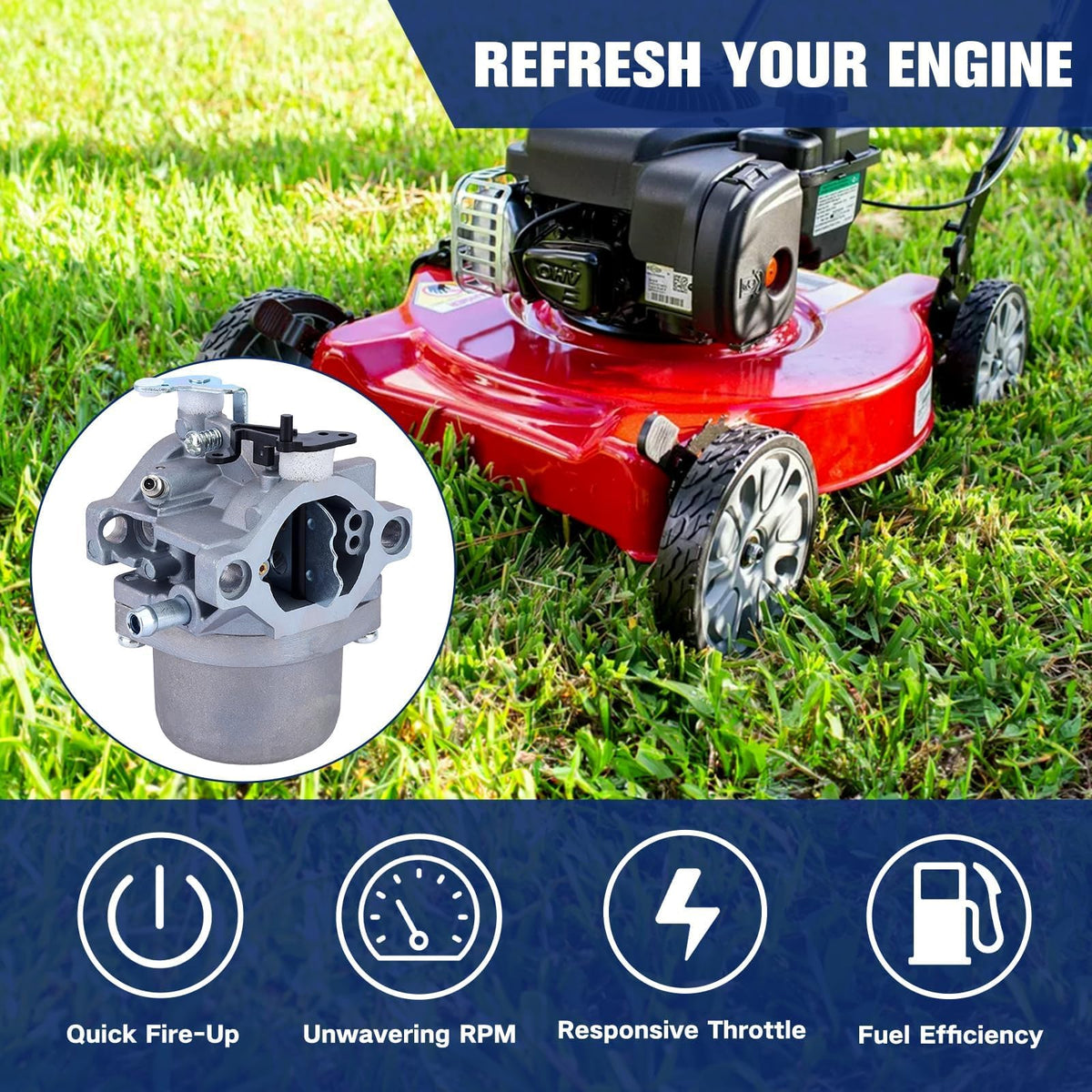 Powtol all-in-one kit includes carburetor, filters, spark plug and gasket