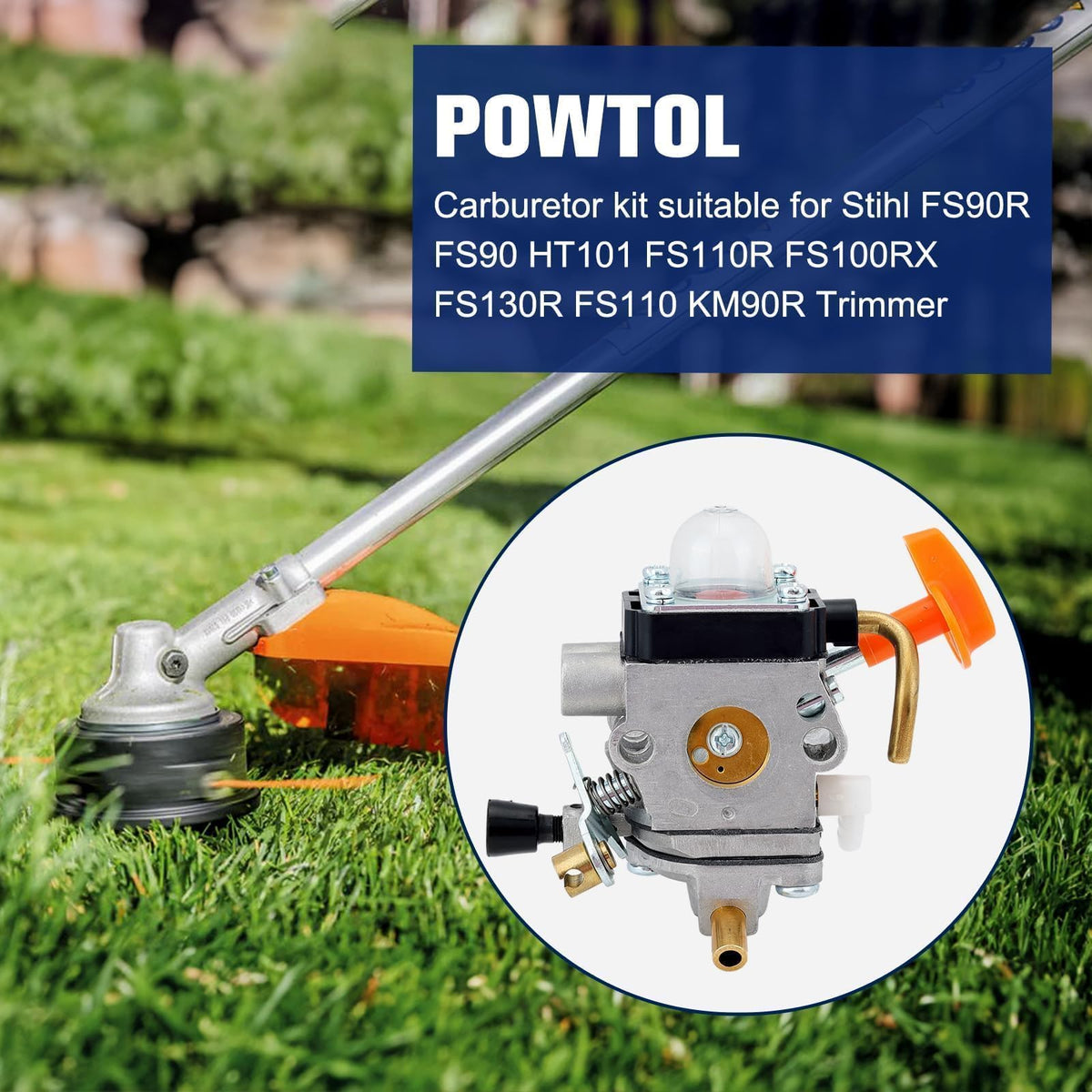 Powtol C1Q-S174 label close-up highlighting official replacement part reference