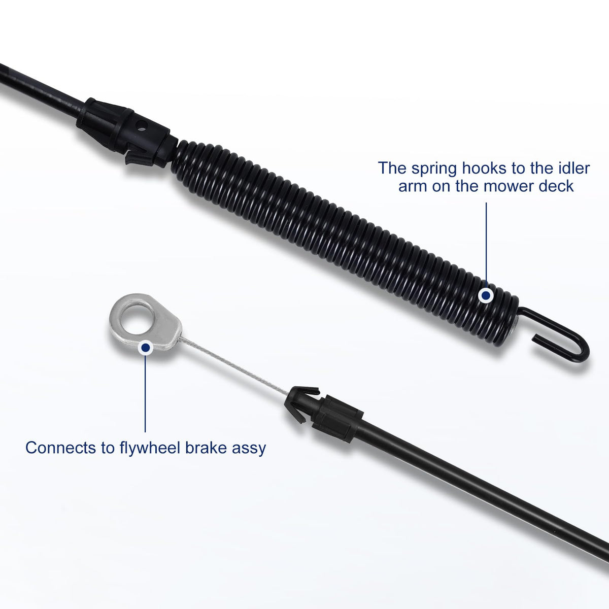 Powtol 532435111 cable clutch top view emphasizes sturdy construction for deck engagement.