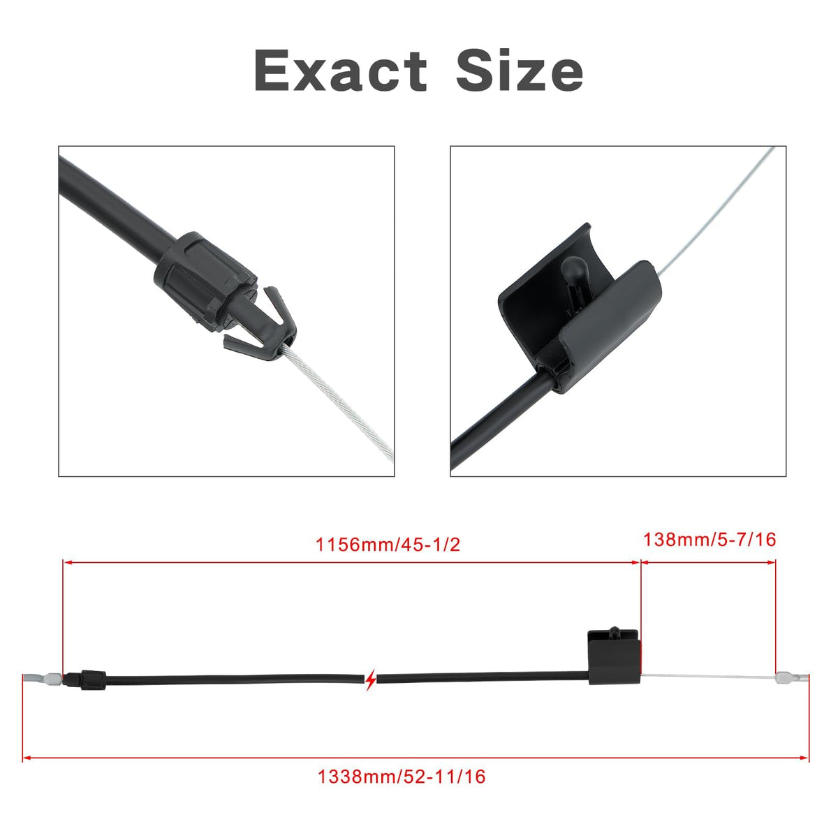 Powtol cable length 52-04 inch demonstrates correct installation guidance