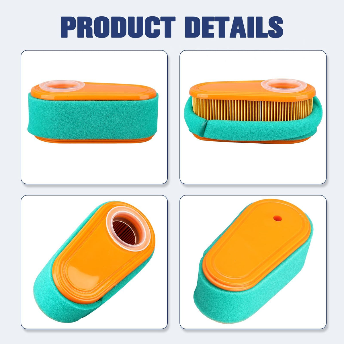 Powtol tune-up kit contents: air filter, two fuel filters, spark plug for easy replacement