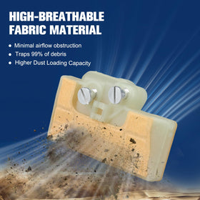 Powtol MS290 air filter twin-pack packaged for quick replacement.</
