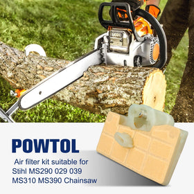 Powtol MS290 air filter packaging keeps kit organized for quick swaps.