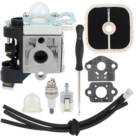 Powtol PB-251 carburetor assembly close-up highlighting durable brass parts for reliable performance.