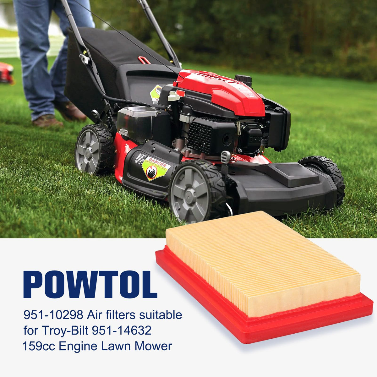 Powtol SC100 air filter compatibility with Cub Cadet and lawn care machines