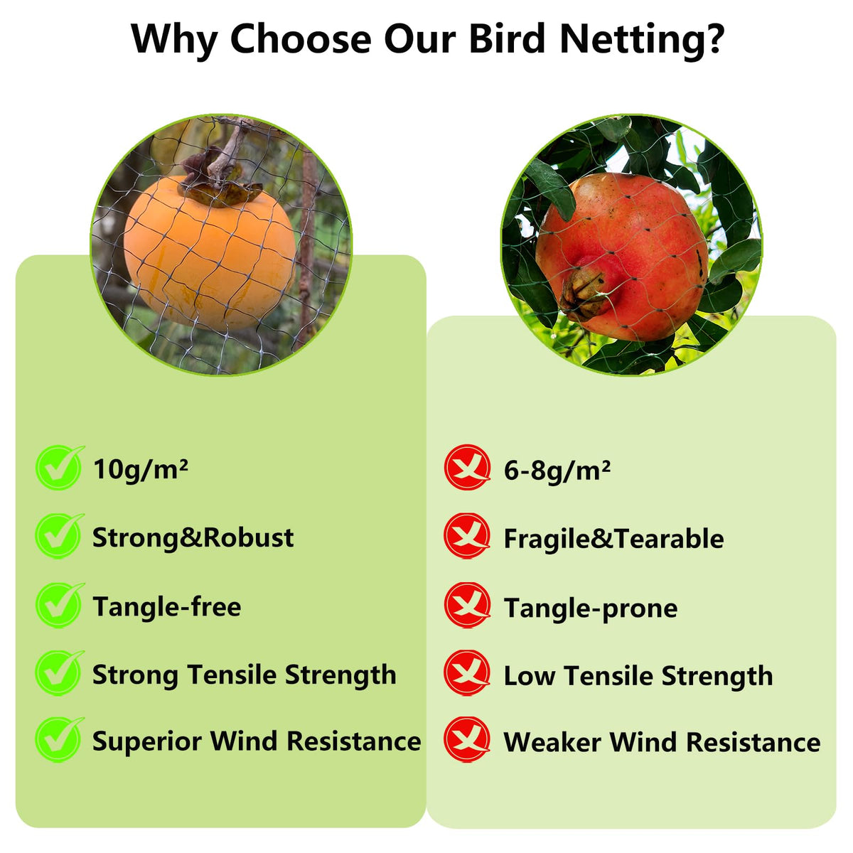 POYEE UV-resistant garden netting withstands weather while remaining reusable.
