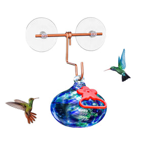 Pozfun window hummingbird feeder with suction cups for close observation.